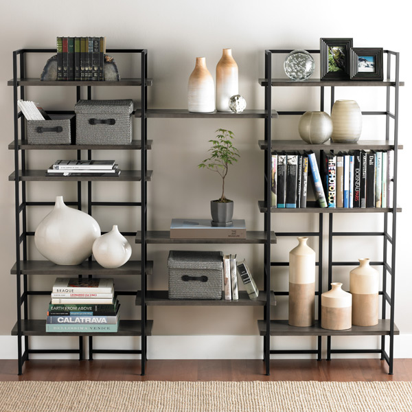 Open Shelves From Getting Cluttered, How To Organize Open Shelves In Living Room